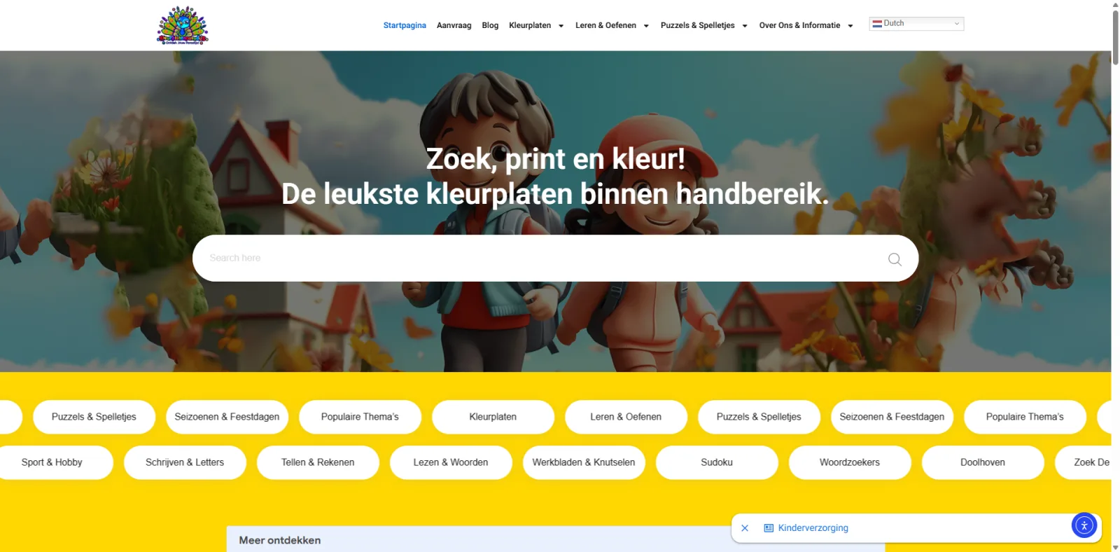Kleurplatenparadijs Educational Activity Website