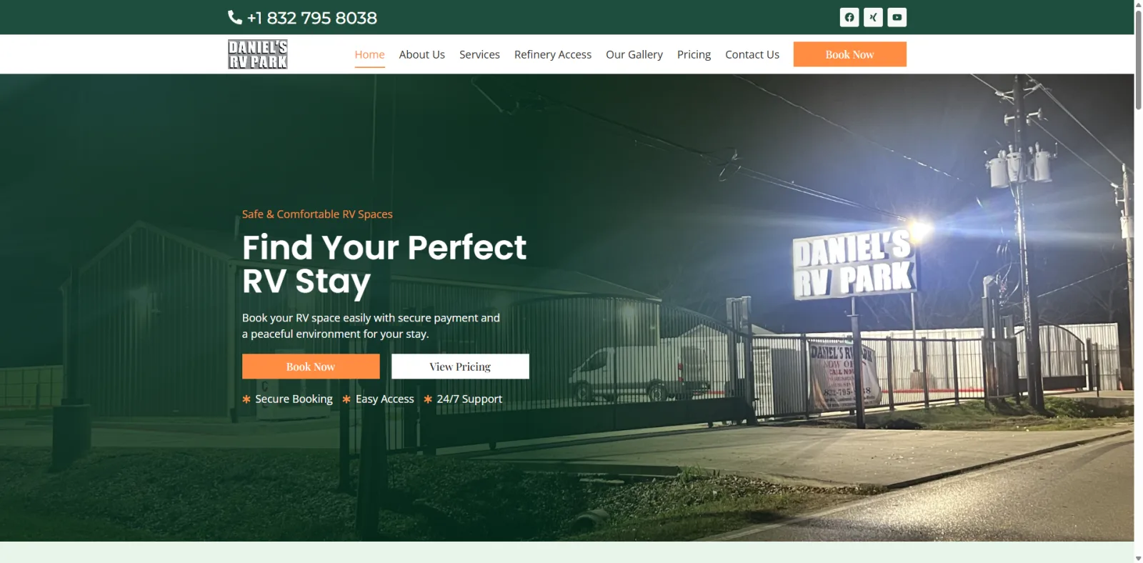 Daniel’s RV Park Website